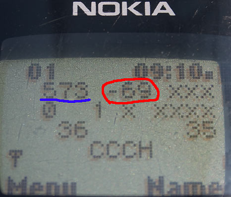 Nokia GSM netmonitor screen #1