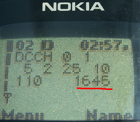 Nokia TDMA netmonitor screen #2